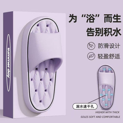 Leakage bathroom slippers ladies summer 2025 new indoor home non-slip bath quick-drying non-stinky feet sandals men