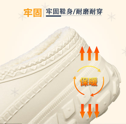 Men's Cotton Slippers Winter 2025 New Home Cross-Border Fleece Chef Cotton Shoes for Outdoor Wear, Non-Slip Waterproof Closed-Toe Cotton Shoes
