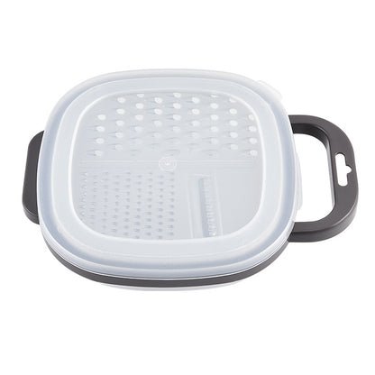 Multi-functional three-in-one stainless steel round planer with lid and bottom box melon Planer melon fruit vegetable grater radish shredder
