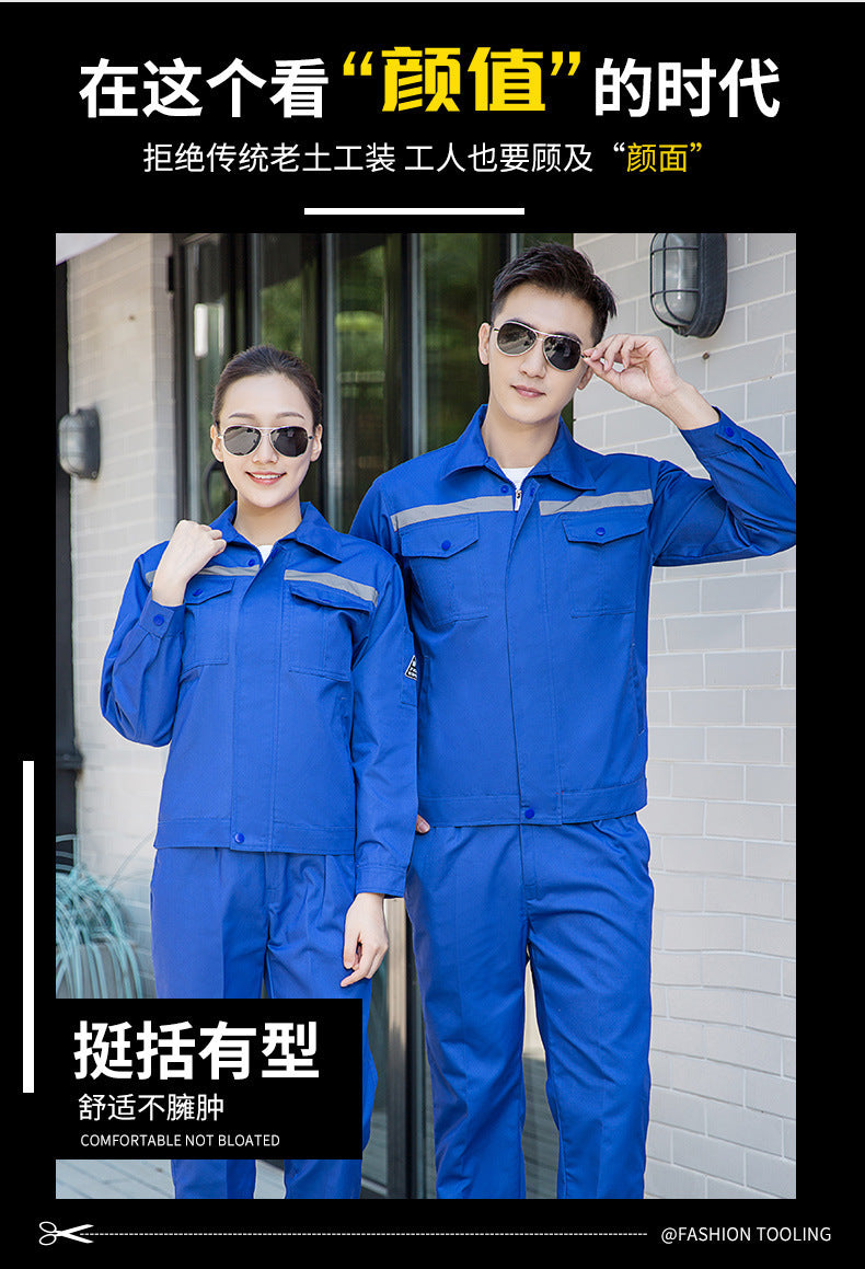 Summer thin anti-static overalls suit men's and women's long short sleeve gas station filling station gas petrochemical electricsuit