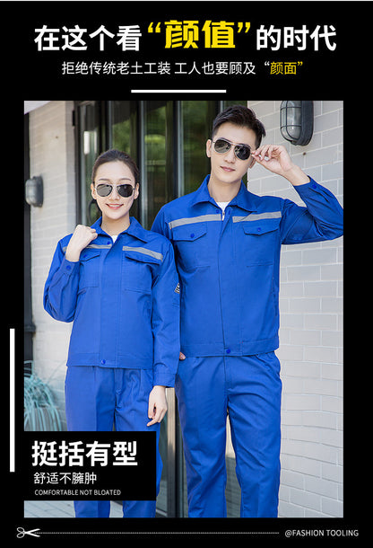 Summer thin anti-static overalls suit men's and women's long short sleeve gas station filling station gas petrochemical electricsuit