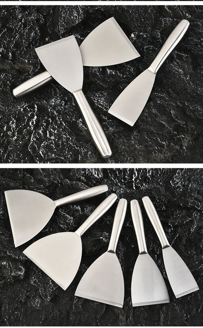 in stock Kitchen Japanese Cuisine Shovel Fried Steak Steak Grilled Shovel Stainless Steel Hollow Handle Pot Shovel Fried Teppanyaki Shovel