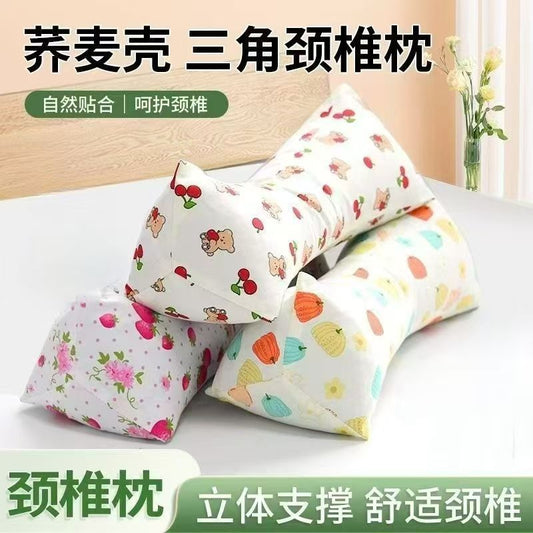 Wholesale Pure Cotton Pure Buckwheat Shell Diamond Cervical Pillow Household Adult Waist Pillow Nap Pillow Wholesale Buckwheat Pillow