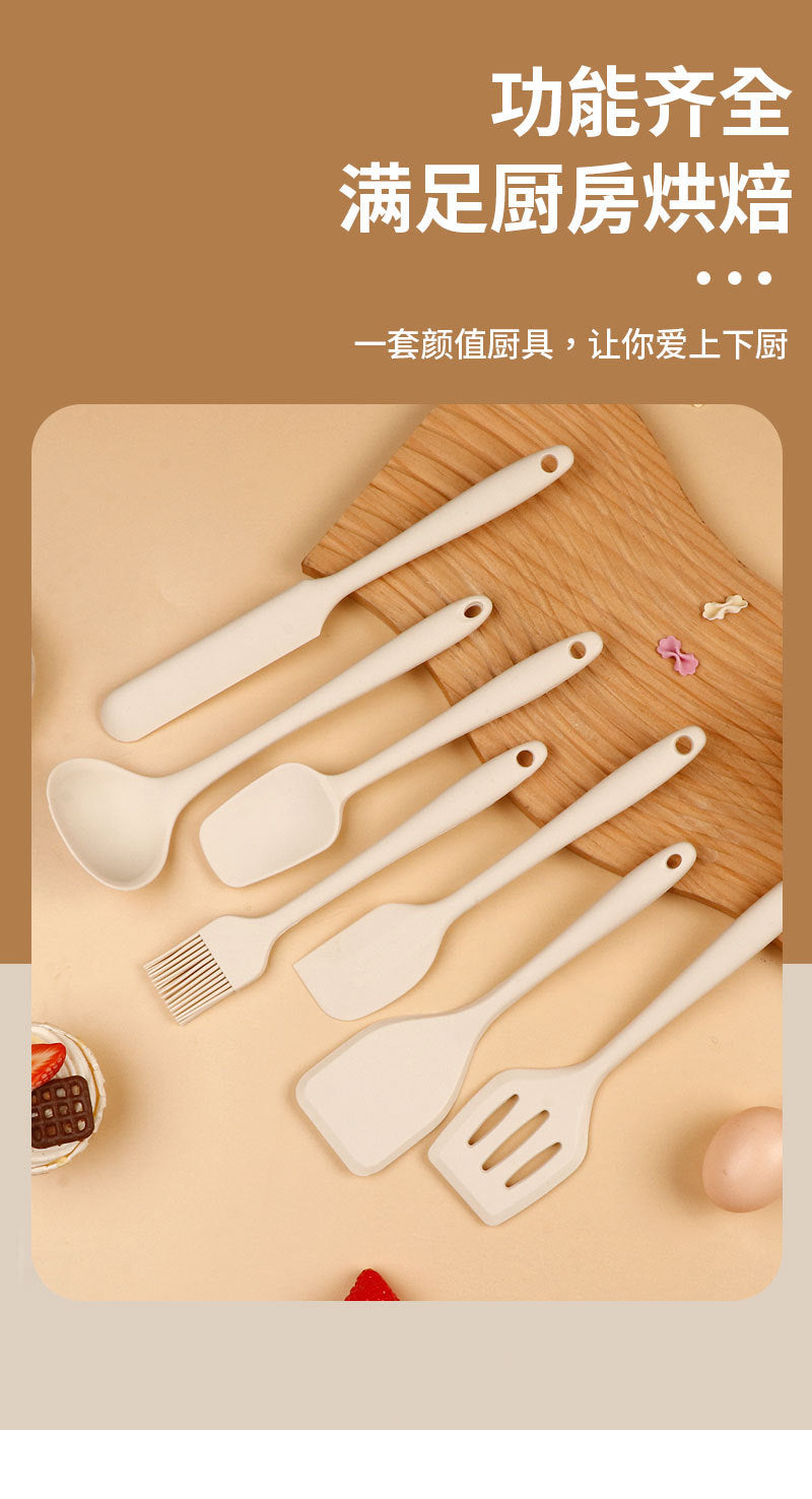in stock Mini All-inclusive Silicone Kitchenware suit small size Silicone Soup Spoon Secret Shovel Household Non-stick Cookware for Children