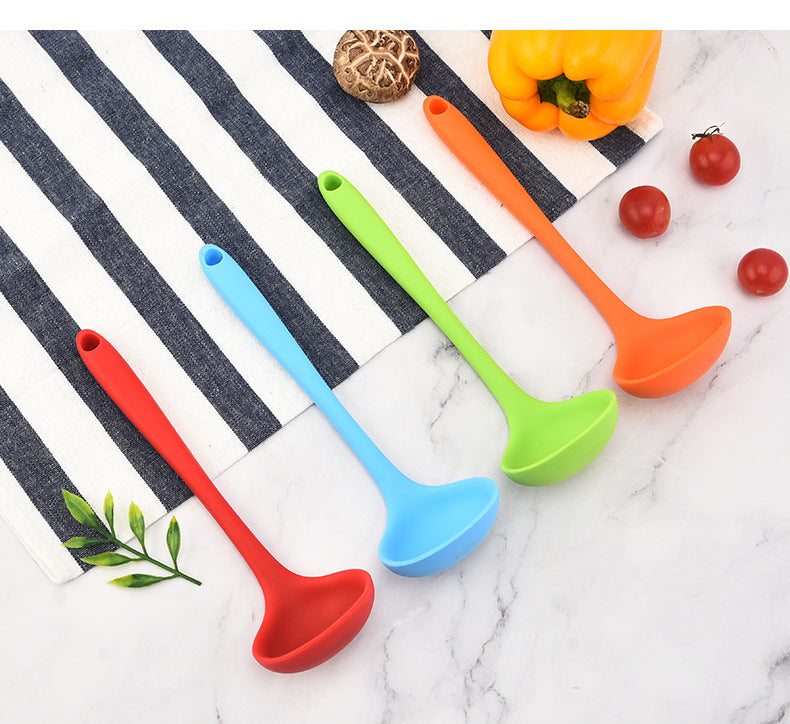 Silicone Mini Soup Spoon Kitchen Cooking Soup Spoon Children's Food Supplemented Soup Spoon Food Grade Material Silicone Soup Spoon 21cm