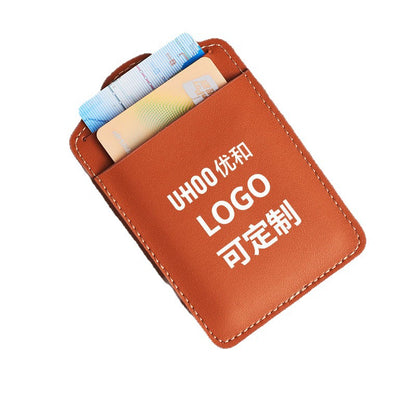 High-End Genuine Leather Card Holder with Company Logo Printing, Leather Name Badge, Employee Id Card, Access Card Holder