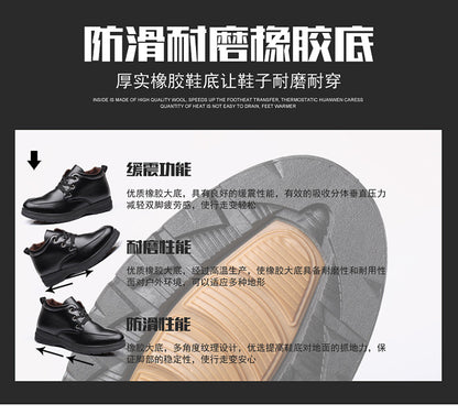 Popular men's cotton shoes genuine leather cotton boots pilot quick-heating shoes fleece-lined warm cotton leather shoes wool warm snow boots