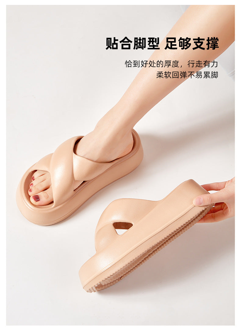 Thick-Soled Sandals for Women's Outer Wear, Fashionable 2024 Summer New Style, Two-Wear Beach Sandals with Holes in the Shoes