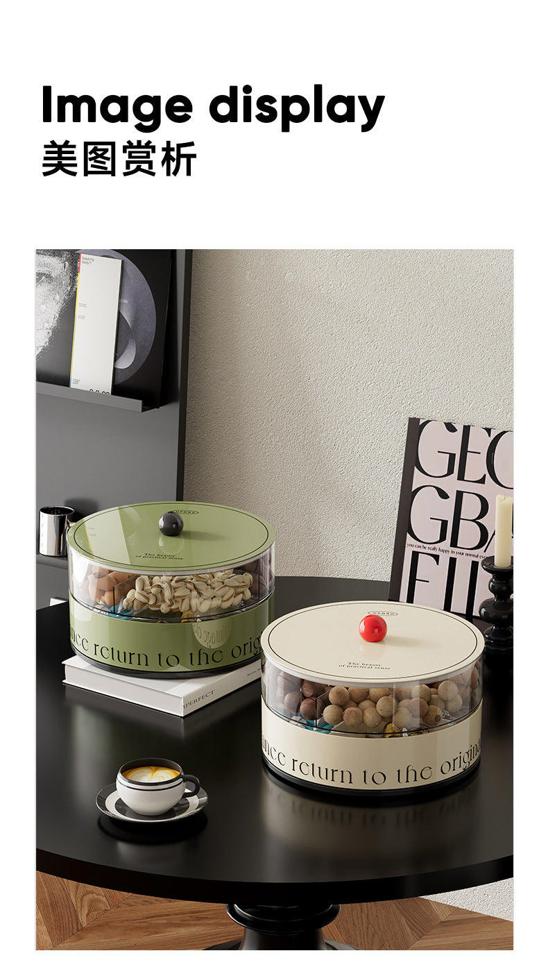Fruit Tray Living Room Coffee Table Food Grade Melon and Peanut Snacks Dried Fruit Box Multi-layer Rotating Liftable Candy Box