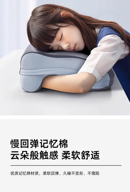 Memory Foam Nap Pillow for Primary School Students, Summer Nap Pillow, Office Desk Removable and Washable Pillow
