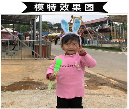 Led Light-Up Plush Bunny Ears Headband for Kids with Light-Up Hair Clip Decoration for Party Performance Props Styling