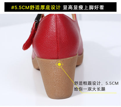 Factory direct sales dance shoes wholesale round head modern square dance shoes ladies mother shoes cross-border products 2025