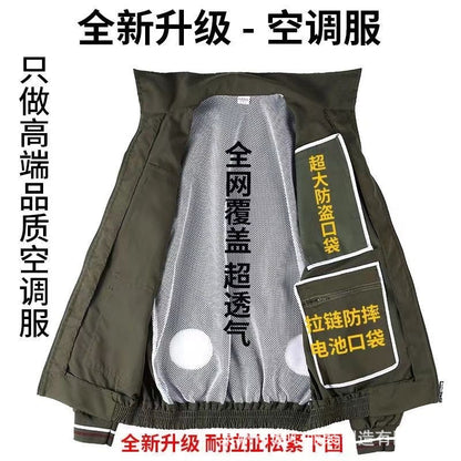 25 New Air-conditioning Clothes with Fan Outdoor Work Air-conditioning Shirt Factory Direct Cross-border Wholesale Exclusive