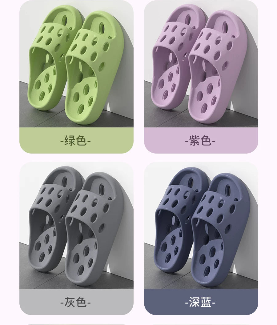 Bathroom Slippers Women's Bath Non-slip Summer 2025 New Leaky Hollow Quick-drying Indoor plus size Slippers for Men