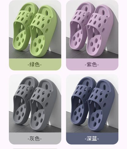 Bathroom Slippers Women's Bath Non-slip Summer 2025 New Leaky Hollow Quick-drying Indoor plus size Slippers for Men