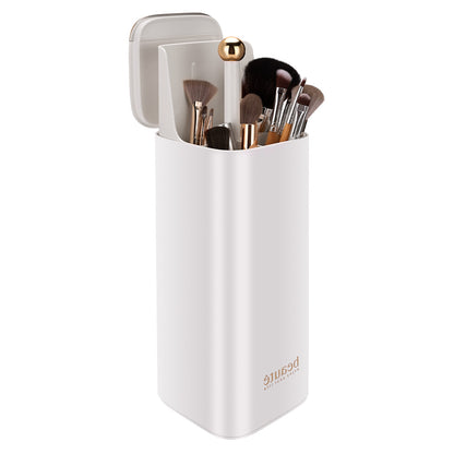 Platinum Automatic Adjustable Makeup Brush Storage Box Dressing Table Four-Compartment Plastic Storage Tube Large-Capacity Stationery Brush Barrel
