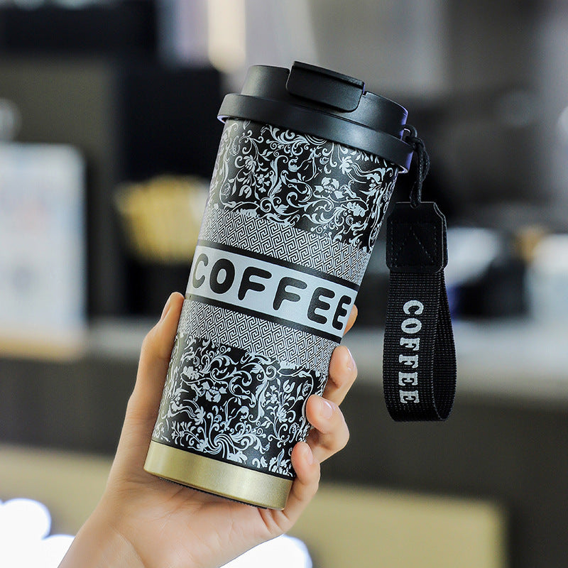 Overlord Tea Ji Tongyi Thermos Cup 316 Stainless Steel Lily-in-the-valley Coffee Cup Portable Car Double Drinking Gift Water Cup