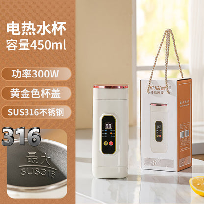 Insulated Cup That Can Boil Water, Portable Electric Water Cup for Travel and Hotels, 304 Stainless Steel Electric Hot Water Cup