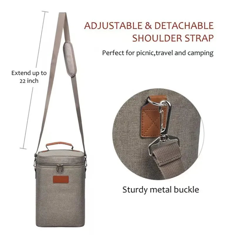 lunch bag red wine thermos bag 4 bottles wine cold ice bag outdoor picnic bag picnic bag