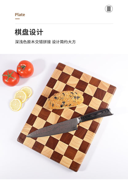 Wholesale antibacterial mildew-proof anti-skid rubber wood solid wood splicing checkerboard cutting board solid wood chopping board cutting board