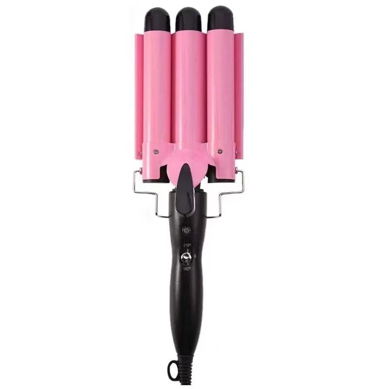 Hot sale three-tube curling iron three-rod curling iron water ripple hairdressing stick egg roll electric splint iron big wave