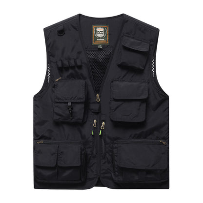 Four Seasons Photography Tooling Multi-Pocket Quick-Dry Vest Safety Waistcoat Logo Printing Men's and Women's Wear