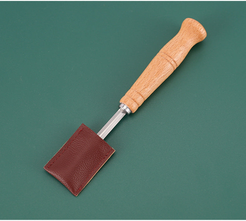 Wooden Handle Curved Bread Cutter Creative Stainless Steel Bread Trimming Knife Dough Dividing Knife European Style Baguette Cutting Pattern