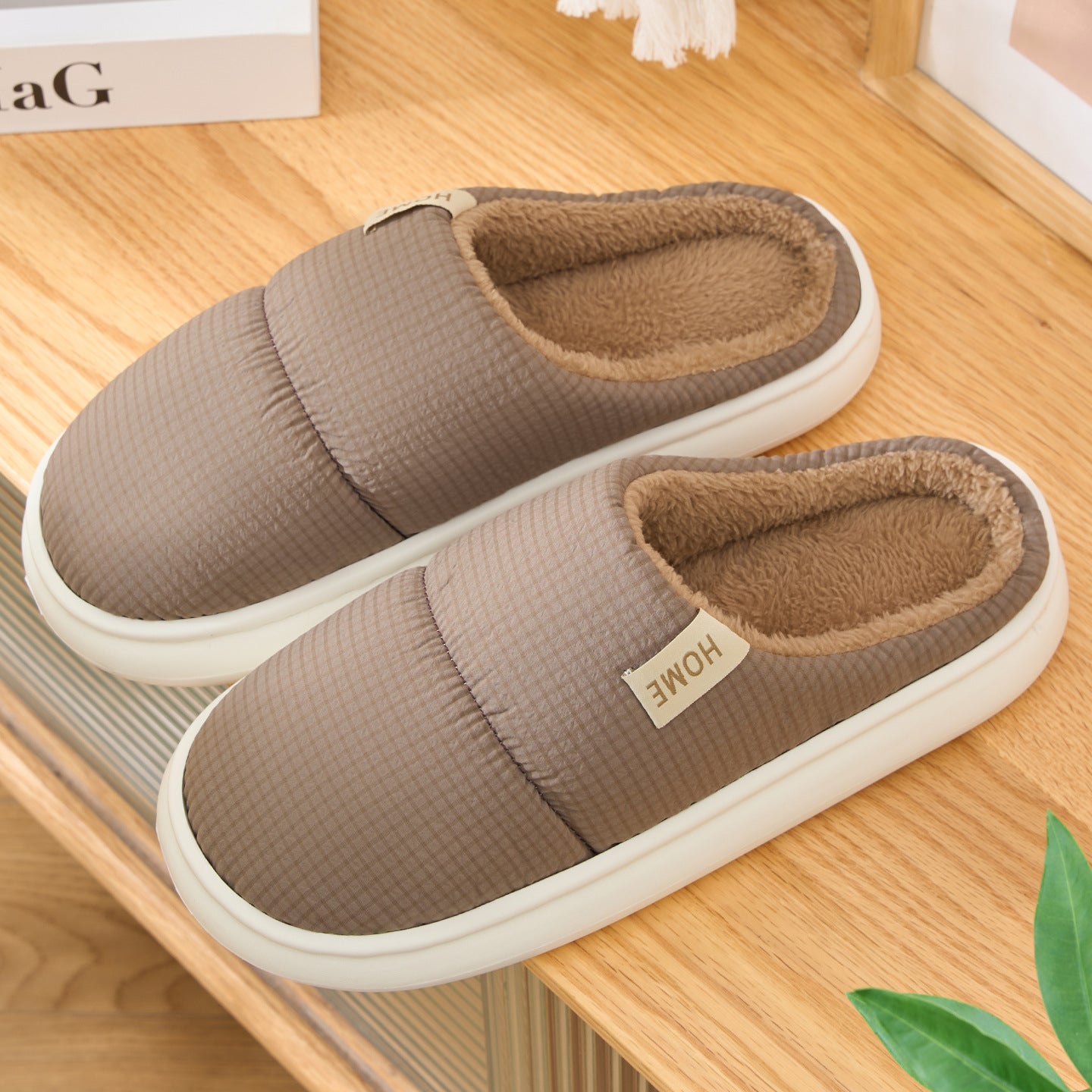 Waterproof Cotton Slippers for Men, Home Use, Autumn and Winter 2026 New Model, Indoor Home Warm Thick-Soled Warm Cotton Slippers for Men