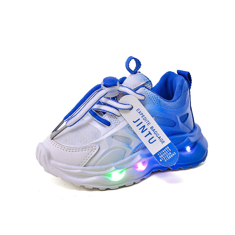 Children's Sports Light-up Gradient Shoes 2025 New Female Torre Shoes Small and Medium-sized Kids Boys and Students LED Luminous Running Shoes