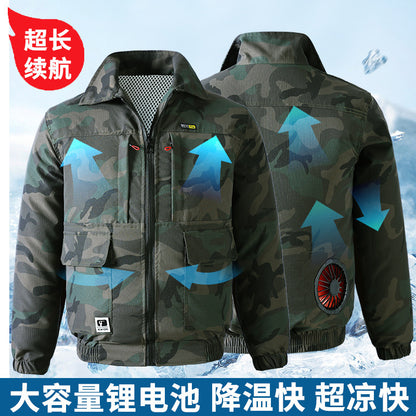 Summer Cooling Air-Conditioned Clothing for Men, Refrigeration Clothing with Fan, Welding Site Heatstroke Prevention Labor Protection Work Clothes