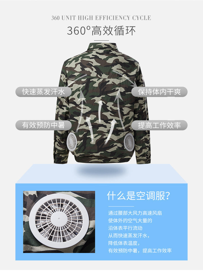 Air-Conditioned Clothing Men's Summer Outdoor Labor Protection Work Clothes Charging Refrigeration Welder High Temperature Heatstroke Prevention Cooling Fan Clothing