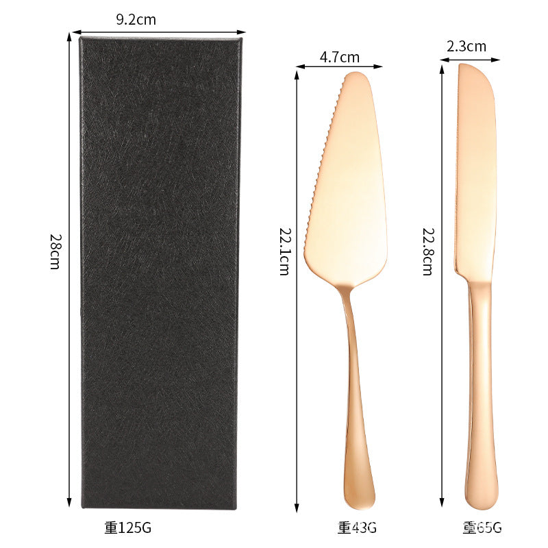 Cross-border Stainless Steel Cake Knife Shovel suit Kitchen Pizza Cutter Creative Baking Household Cream Shovel Knife Gift Box