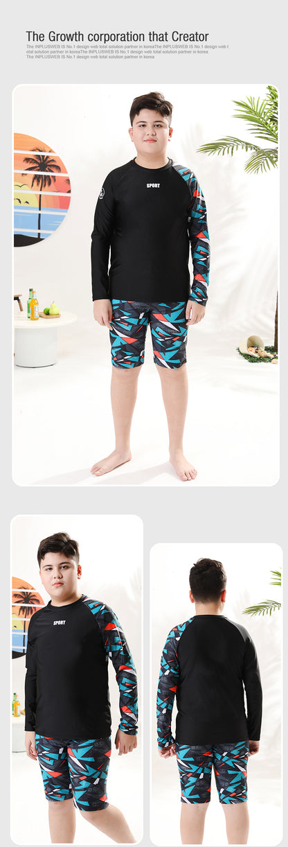 Children's Swimwear Boys' Swim Trunks 2026 New Model Kids' Swimwear for Older Children Youth Two-Piece Hot Spring Swimwear
