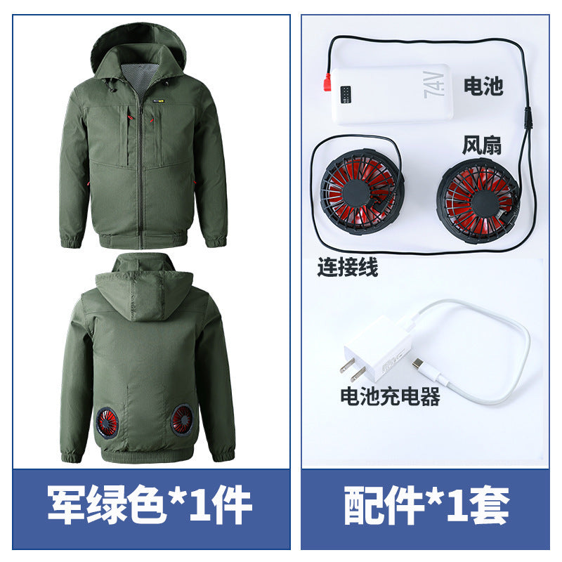 Summer Cooling Air-Conditioned Clothing for Men, Refrigeration Clothing with Fan, Welding Site Heatstroke Prevention Labor Protection Work Clothes
