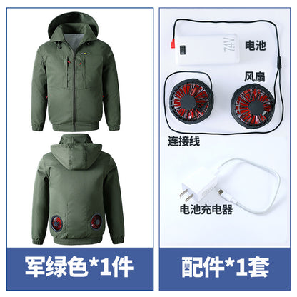 Summer Cooling Air-Conditioned Clothing for Men, Refrigeration Clothing with Fan, Welding Site Heatstroke Prevention Labor Protection Work Clothes