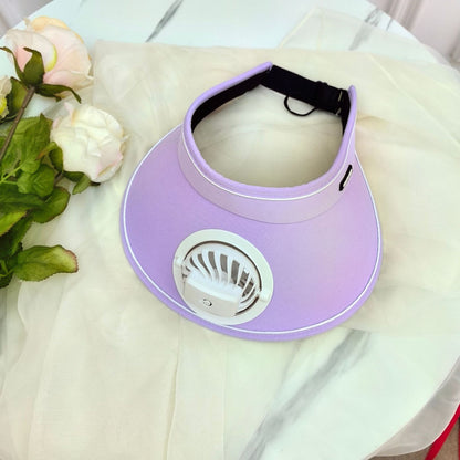 Summer Rechargeable Fan Adult Hat with Strong Wind, Empty Top and Large Brim, Outdoor Leisure, a Must-Have for Men and Women When Traveling