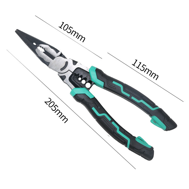 Multifunctional wire stripping pliers pointed mouth miter pliers 8 inch vice electrical wire stripping pliers eccentric labor-saving and durable