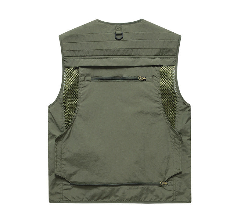 Four Seasons Photography Tooling Multi-Pocket Quick-Dry Vest Safety Waistcoat Logo Printing Men's and Women's Wear