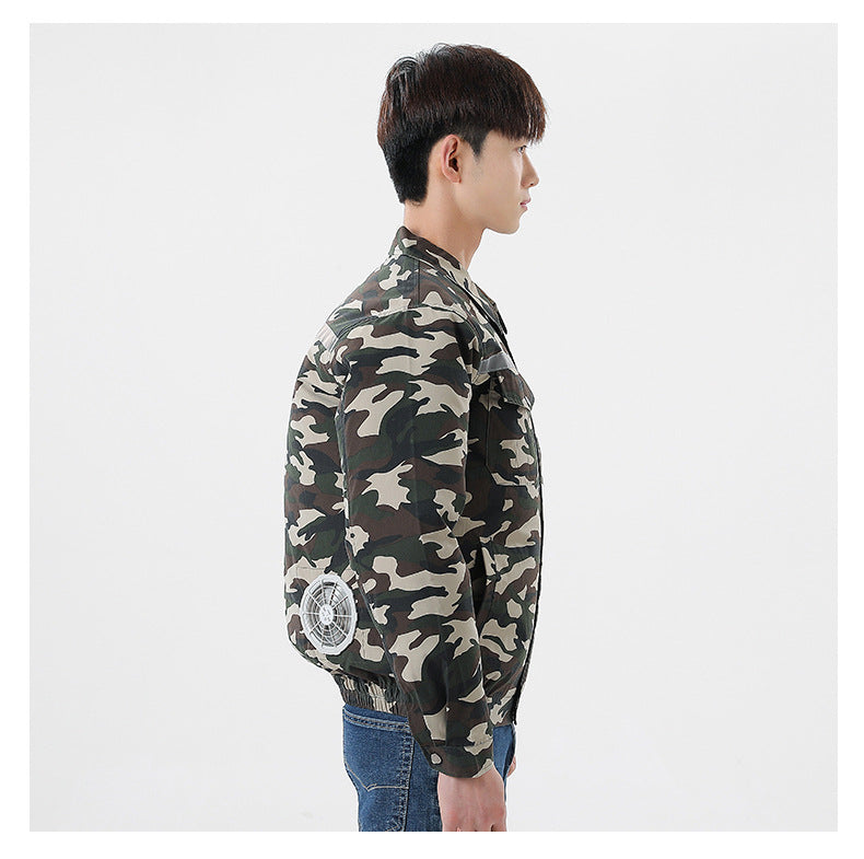 Summer Air Conditioning Clothing Clothes with Three Fans Heatstroke Prevention and Cooling Work Clothing for Men's Construction Site Heatstroke Prevention and Refrigeration Labor Protection Clothing