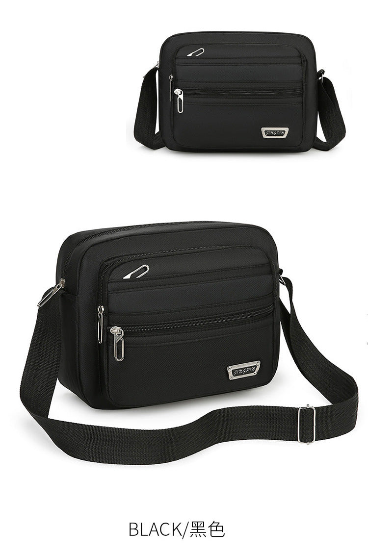 New Men's Coin Purse Casual Large Capacity Chest Bag Multi-layer Large Capacity Shoulder Bag Simple Solid Color Crossbody Bag