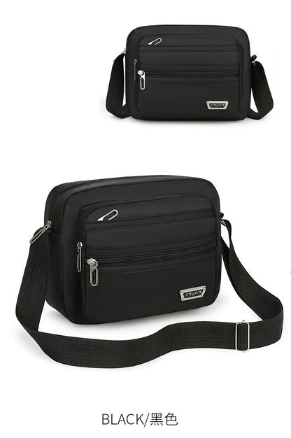 New Men's Coin Purse Casual Large Capacity Chest Bag Multi-layer Large Capacity Shoulder Bag Simple Solid Color Crossbody Bag