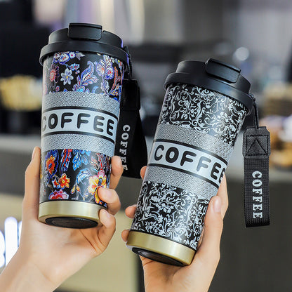 Overlord Tea Ji Tongyi Thermos Cup 316 Stainless Steel Lily-in-the-valley Coffee Cup Portable Car Double Drinking Gift Water Cup