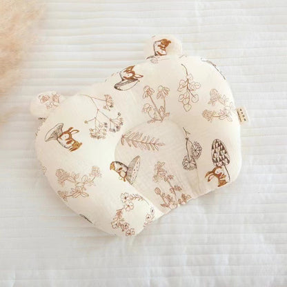 Class A cotton baby gauze baby anti-deflection head shaped pillow sweat-absorbing breathable Four Seasons suitable for newborn comfort pillow