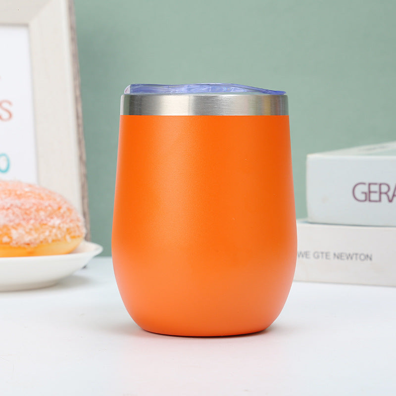 304 Stainless Steel Eggshell Cup Portable Cross-Border U-Shaped Wine Thermos Cup 12oz Cup American Style Wholesale Aviation Cup