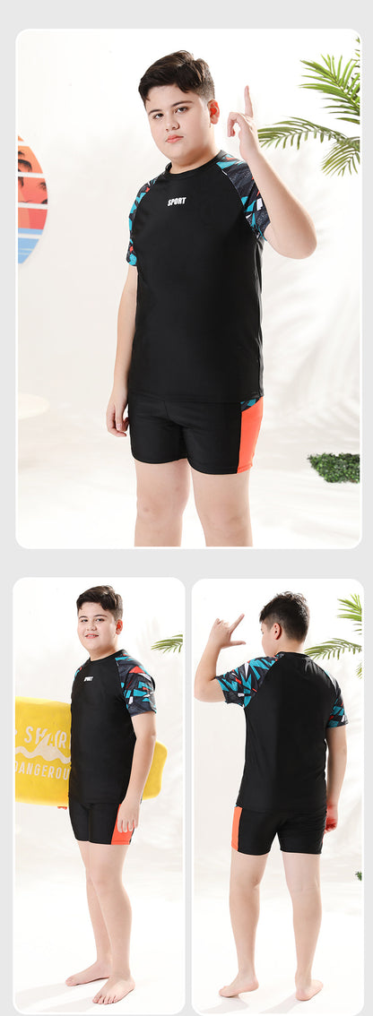Children's Swimwear Boys' Swim Trunks 2026 New Model Kids' Swimwear for Older Children Youth Two-Piece Hot Spring Swimwear