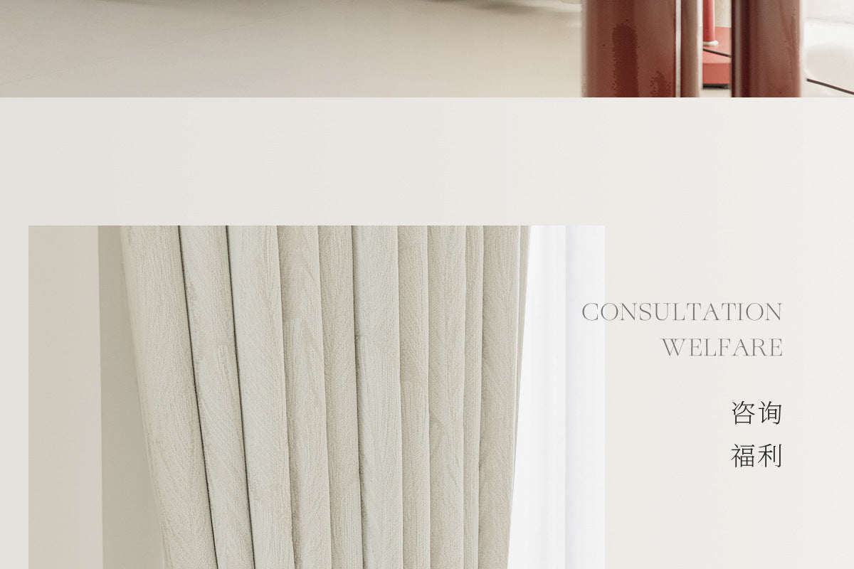 Cream Style Jacquard Curtain for Bedroom Premium Chenille Shading Living Room Bedroom French Light Luxury Shaoxing Curtain
