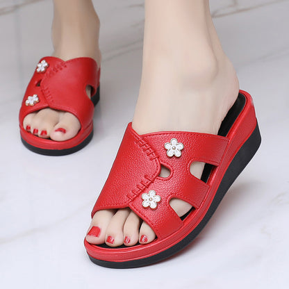 Newly Launched Women's High-Heeled Trendy Slippers, Non-Slip, Wear-Resistant, Casual, Versatile, Comfortable, Soft High-Heeled Slippers for Women