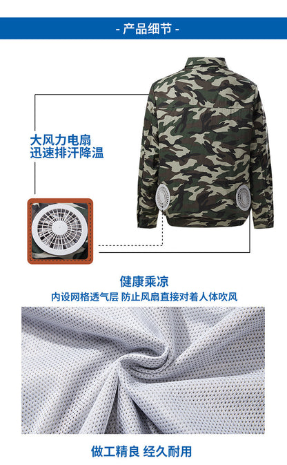 Air-Conditioned Clothing Men's Summer Outdoor Labor Protection Work Clothes Charging Refrigeration Welder High Temperature Heatstroke Prevention Cooling Fan Clothing