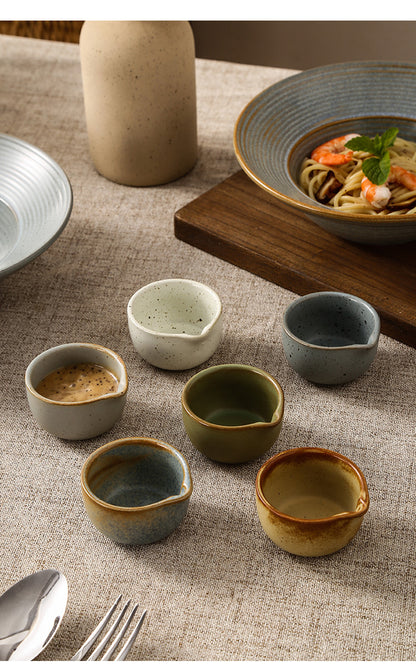 Retro Style Ceramic Kiln Straw Hat Plate Restaurant Hotel Home Threaded Pasta Plate Japanese Fruit Salad Snack Plate