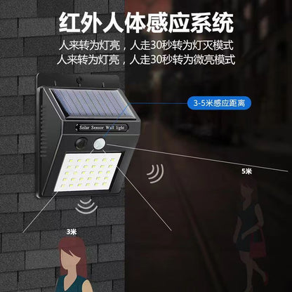 Solar Lamp Outdoor Lighting Garden Lamp Human Body Sensor Super Bright Waterproof Wall Lamp New Rural Home Outdoor Street Lamp